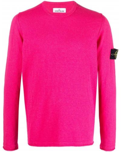 Rund hals lang genser Stone Island rosa