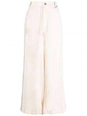 Pantaloni de catifea cord cu croială lejeră Maison Mihara Yasuhiro alb