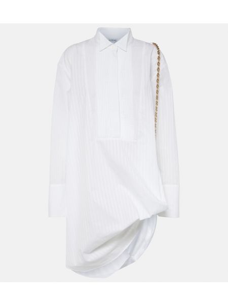 Платье-рубашка в полоску Loewe белое