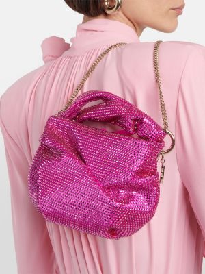 Shopper soma ar kristāliem Jimmy Choo rozā