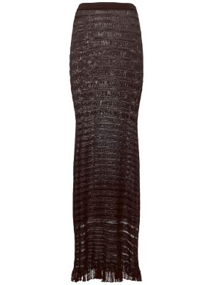 Kašmírová dlhá sukňa Tom Ford hnedá