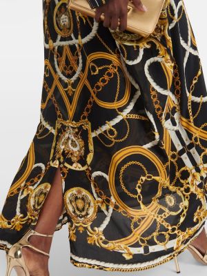 Vestido largo de seda con estampado de crepé Camilla