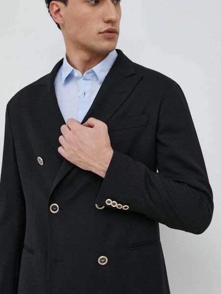 Emporio Armani gyapjú kabát fekete