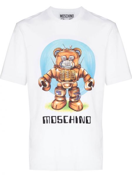 Bomull t-skjorte Moschino hvit