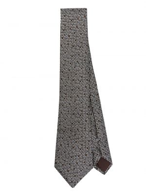 Žakardinis šilkinis kaklaraištis Canali sidabrinė