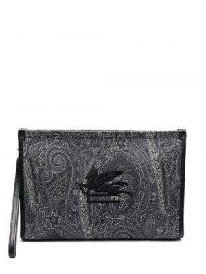 Listová kabelka s výšivkou s potlačou s paisley vzorom Etro