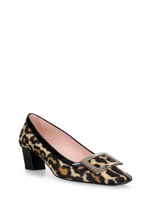 Полуотворени обувки с леопардов принт Roger Vivier златисто
