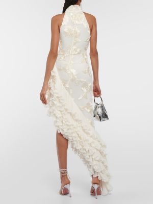Асиметрична миди рокля Rotate Birger Christensen бяло