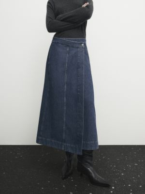 Джинсовая юбка Massimo Dutti синяя
