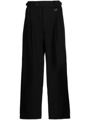 Plisované rovné kalhoty s výšivkou Songzio černé