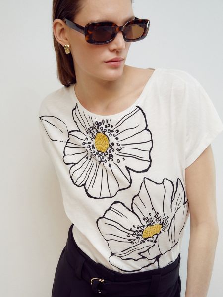 Camiseta de flores con estampado manga corta Woman El Corte Inglés