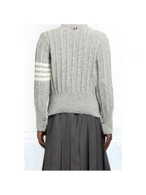 Suéter de punto con escote v Thom Browne gris