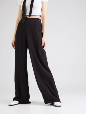 Pantaloni din șifon cu croială lejeră Calvin Klein Jeans negru