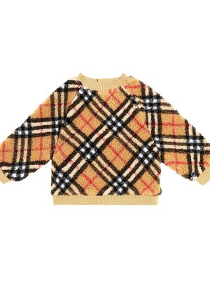 Kontrolleret fleece hættetrøje for piger Burberry Kids beige