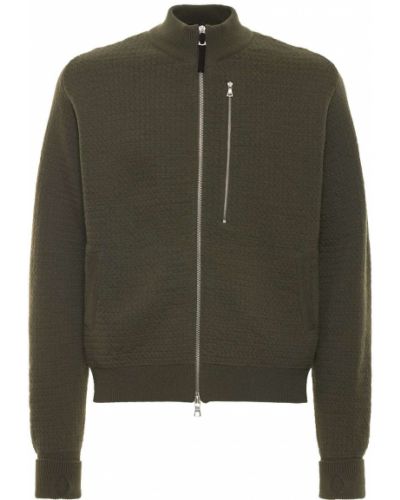 Vlněný svetr na zip Nike khaki