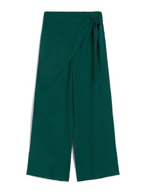 Широки панталони тип „марлен“ Bershka зелено