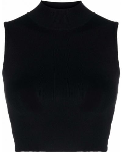 Stickad crop top Patrizia Pepe svart