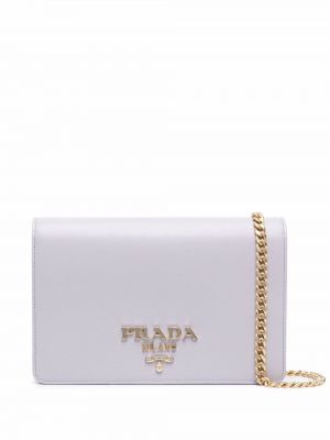 Lær mini bag Prada lilla