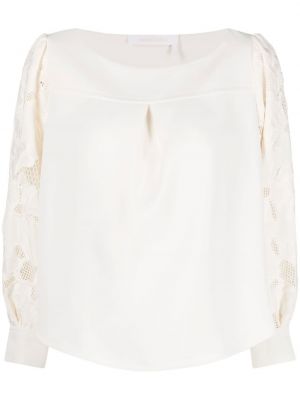 Bluză cu model floral See By Chloe alb