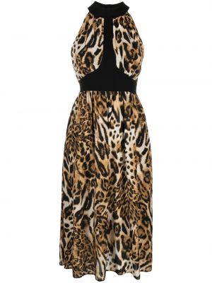 Leopard trykt silke dress Boutique Moschino