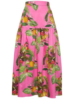 Bavlněné midi sukně Borgo De Nor růžové