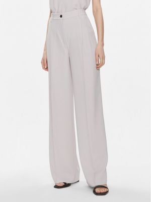 Voľné bavlnené nohavice Calvin Klein sivá