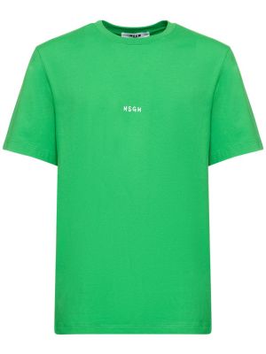 Βαμβακερή μπλούζα από ζέρσεϋ Msgm πράσινο