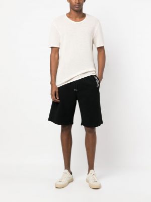 Shorts mit stickerei aus baumwoll Saint Laurent schwarz