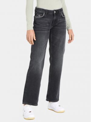Priliehavé džínsy s rovným strihom Tommy Jeans čierna