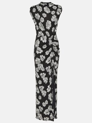 Pikčasta dolga obleka Diane Von Furstenberg črna