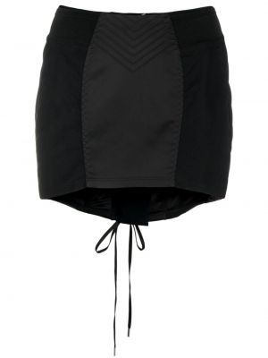 Mini suknja s vezicama s čipkom Jean Paul Gaultier crna