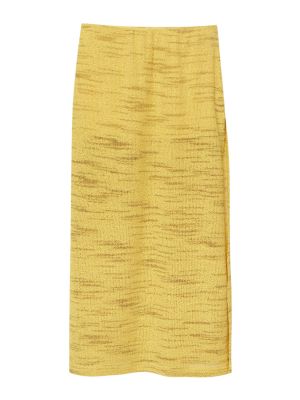 Suknja s prorezom Pull&bear žuta