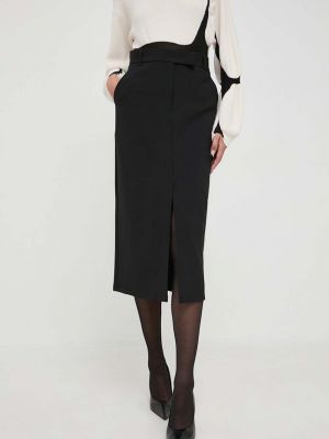 Шерстяная длинная юбка Marella черная