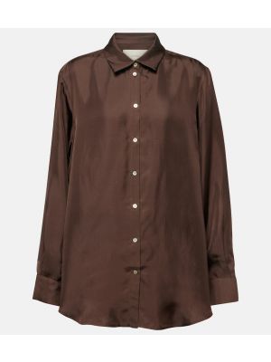 Camicia di seta Asceno marrone