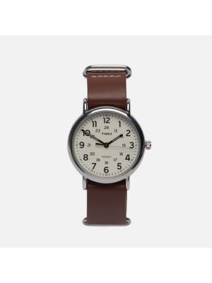 Кожаные часы Timex коричневые