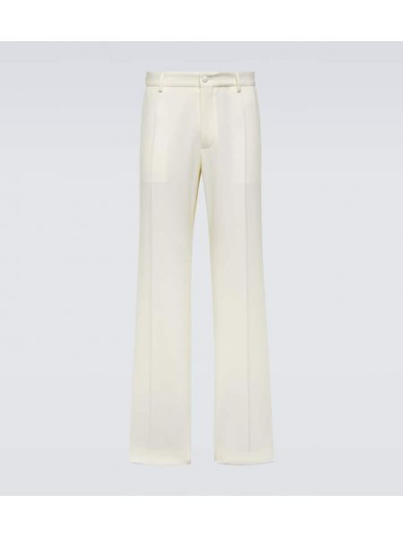 Vlněné rovné kalhoty Dolce&gabbana bílé