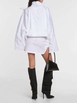 Mini falda de algodón The Attico blanco