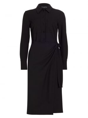 Черное платье-рубашка с длинным рукавом Piazza Sempione