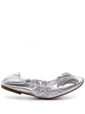Nizki čevlji z lokom Casadei srebrna