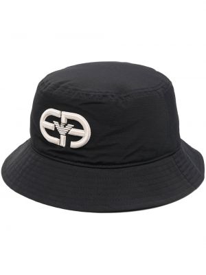 Brodert bøttehatt Emporio Armani blå