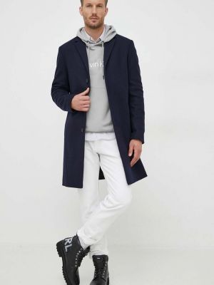 Шерстяное пальто Calvin Klein синее