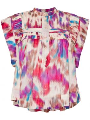 Bluza s potiskom z abstraktnimi vzorci Marant Etoile bež