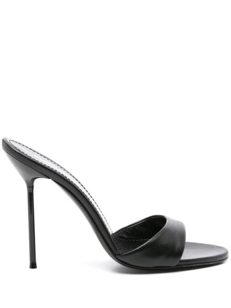 Mules en cuir Paris Texas noir