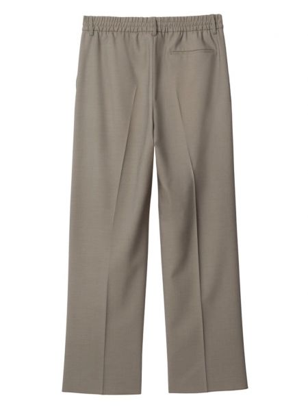 Vlněné kalhoty relaxed fit Burberry šedé