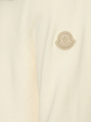 Pamučni džemper od kašmira Moncler bijela