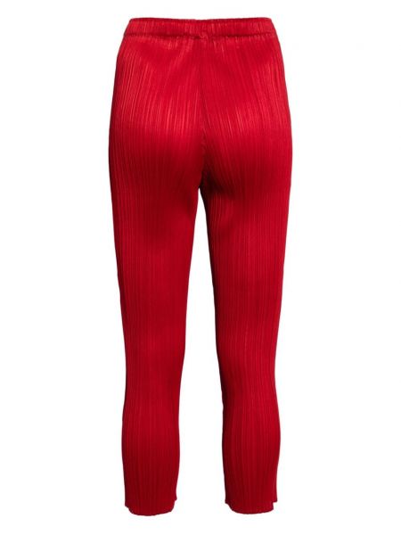 Plisované kalhoty Pleats Please Issey Miyake červené