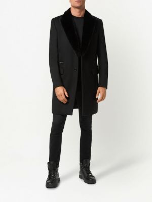 Manteau de fourrure Philipp Plein noir