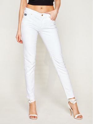 Priliehavé skinny fit džínsy Versace Jeans Couture biela