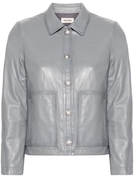 Veste en jean en cuir Zadig&voltaire gris