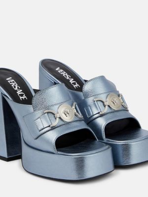 Кожаные сандалии Versace синие